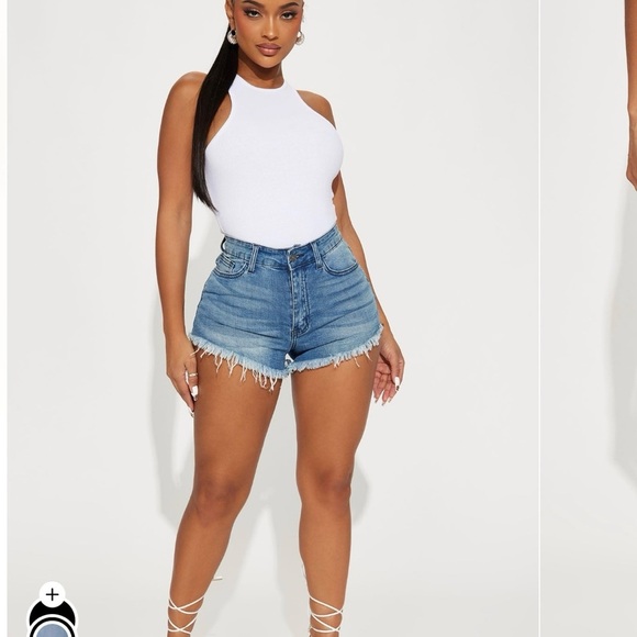 Fashion Nova Pants - Fashionnova Slay The Fray Denim Shorts - Medium Blue Wash Size 9
